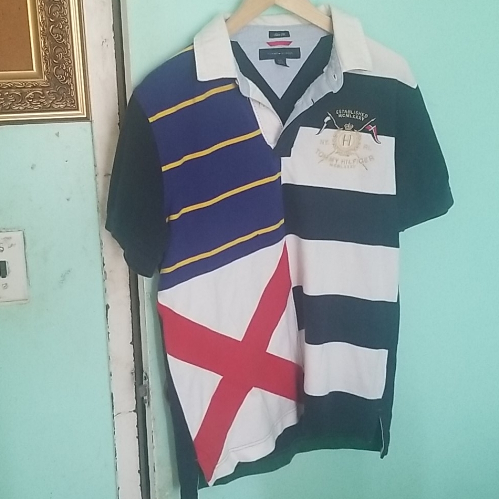 Tommy Hilfiger Slim fit patchwork Polo